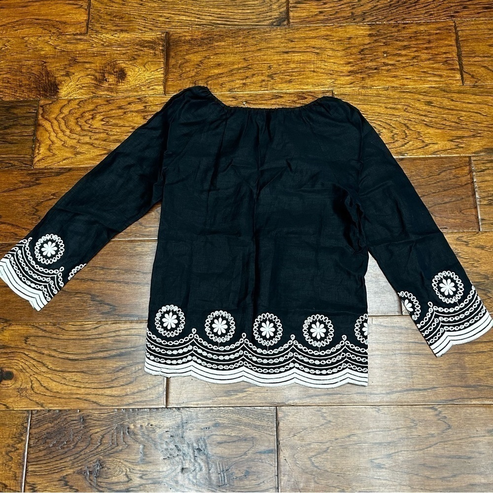 J. crew embroidered linen blouse - Picture 2 of 4